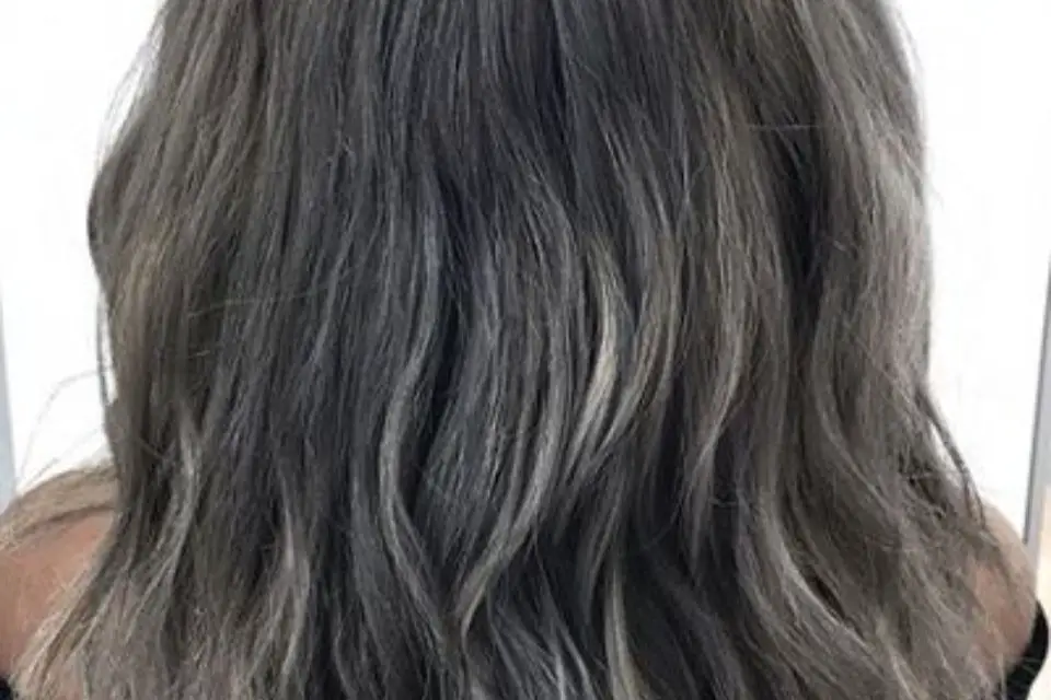 illuminated black and gray hair
